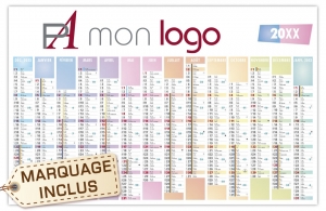 Calendrier publicitaire personnalisé professionnel 670 x 430 pastel maxi 