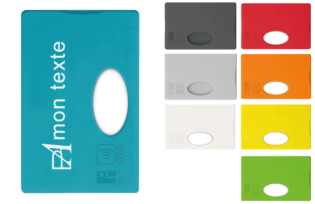 Protège carte bancaire anti-RFID publicitaire personnalisé fabriqué en France 