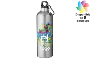 Gourde en aluminium Oregon avec mousqueton 400 ml publicitaire