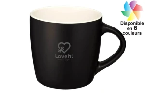 Mug noir mat bicolore Riviera 340ml publicitaire personnalisé 