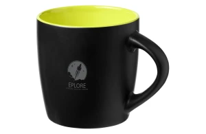 Mug publicitaire noir mat bicolore Riviera 340ml