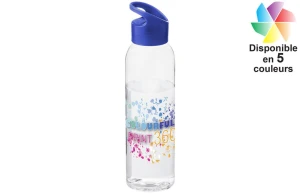 Gourde transparente Sky avec couvercle à visser coloré 650ml