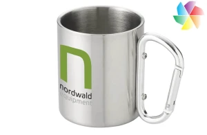 Mug personnalisé en inox avec mousqueton 200ml