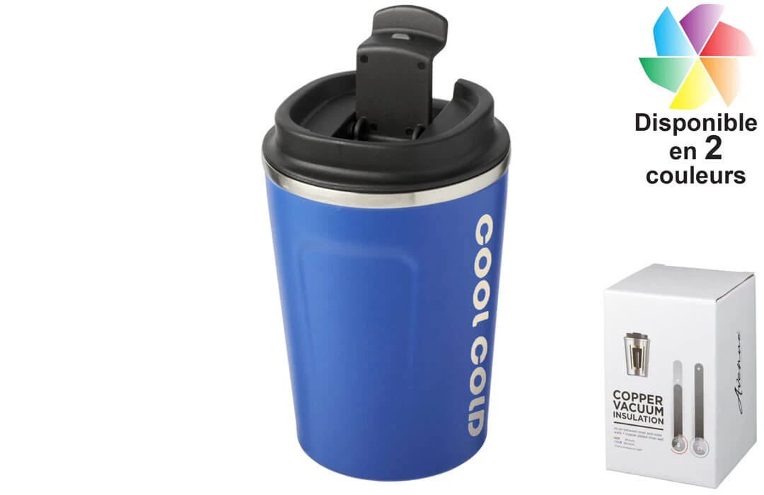 Mug isotherme publicitaire cuivre - Thermos personnalisable logo