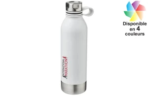 Bouteille publicitaire personnalisée en acier inoxydable et sangle silicone Perth 740 ml 