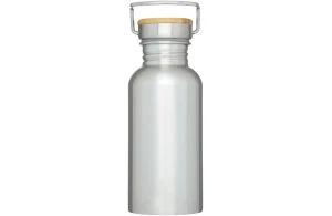 Bouteille personnalisée en acier inoxydable et couvercle bambou Thor 550 ml
