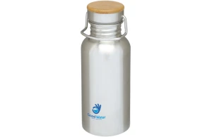 Bouteille personnalisée en acier inoxydable et couvercle bambou Thor 550 ml