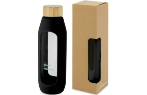 Bouteille personnalisée Tidan en verre borosilicate et grip silicone 600 ml