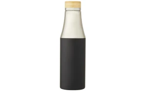 Bouteille isotherme personnalisée acier inoxydable et couvercle bambou 540 ml