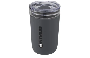 Mug isotherme en verre paroi extérieure plastique recyclé 420 ml