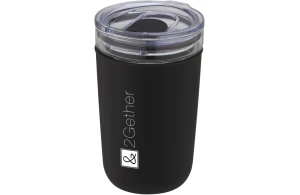 Mug isotherme en verre paroi extérieure plastique recyclé 420 ml