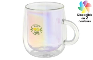 Mug publicitaire personnalisé Iris en verre contenance 330 ml 