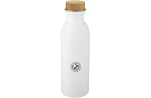 Bouteille personnalisée acier inoxydable et couvercle bambou Kalix 650 ml