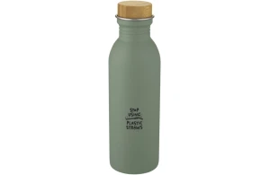 Bouteille personnalisée acier inoxydable et couvercle bambou Kalix 650 ml
