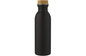 Bouteille personnalisée acier inoxydable et couvercle bambou Kalix 650 ml