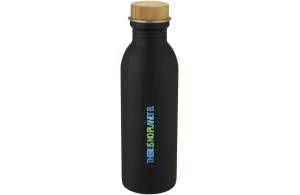 Bouteille personnalisée acier inoxydable et couvercle bambou Kalix 650 ml