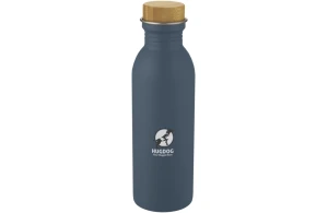 Bouteille personnalisée acier inoxydable et couvercle bambou Kalix 650 ml