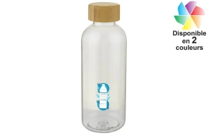 Bouteille en plastique recyclé et couvercle bambou 650 ml