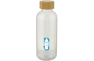 Bouteille personnalisée en plastique recyclé et couvercle bambou 650 ml