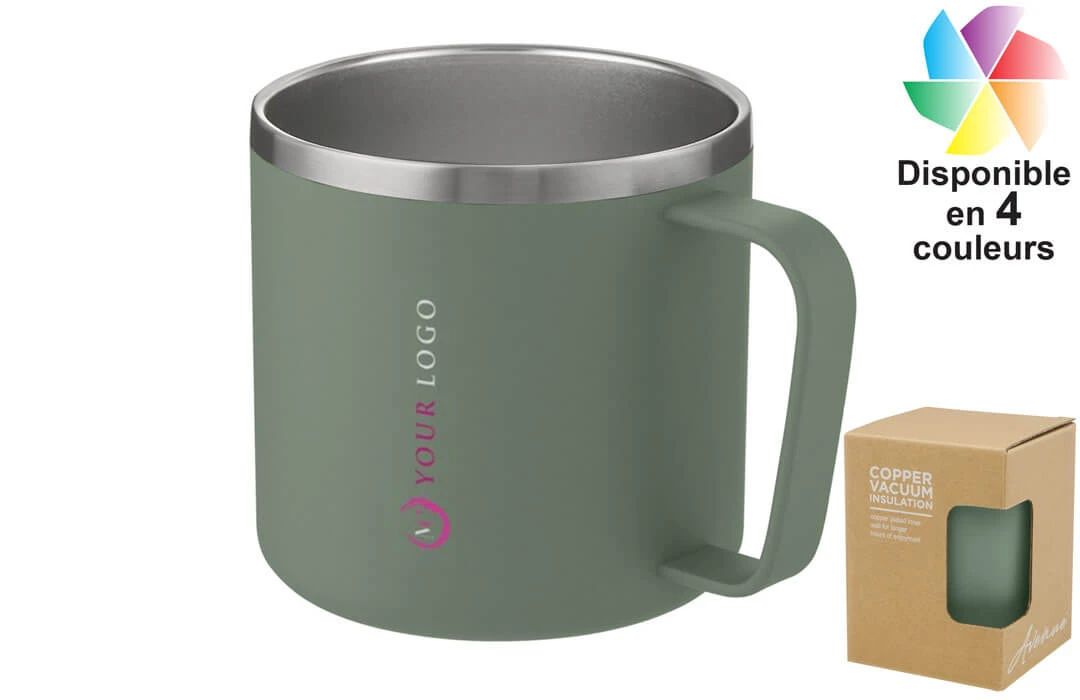 Verre double paroi personnalisé 350ml, Mug Étanche Publicité