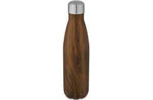 Bouteille isotherme personnalisée acier inoxydable imitation bois Cove 500 ml