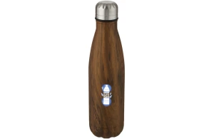 Bouteille isotherme personnalisée acier inoxydable imitation bois Cove 500 ml