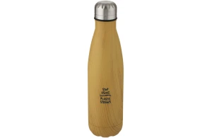 Bouteille isotherme personnalisée acier inoxydable imitation bois Cove 500 ml