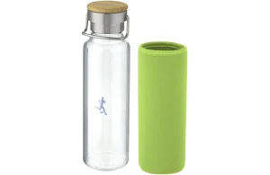 Bouteille personnalisée en verre avec manchon en néoprène 600 ml