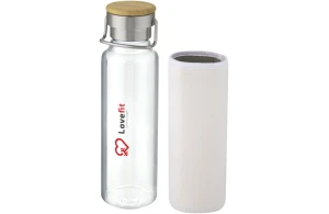 Bouteille personnalisée en verre avec manchon en néoprène 600 ml