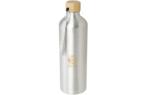 Bouteille d'eau personnalisée en aluminium recyclé certifié Malpeza de 1 litre