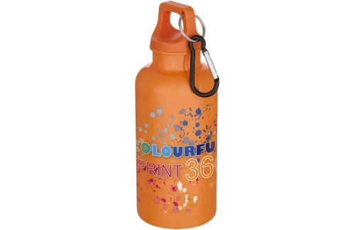 Gourde Oregon en plastique recyclé certifié avec mousqueton 400 ml
