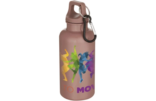 Gourde Oregon en plastique recyclé certifié avec mousqueton 400 ml