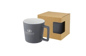 Tasse publicitaire Cali en céramique finition mate 370 ml