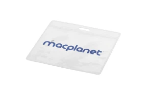 Porte badge transparent publicitaire personnalisé Serge à ouverture sur le dessus 