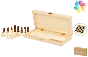 Coffret de jeu d'échecs en bois King