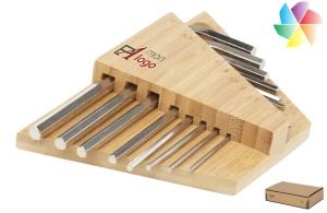 Set à outils personnalisé en bambou avec clé Allen hexagonale