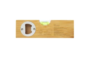 Niveau à bulle personnalisé Flush en bambou avec ouvre-bouteille