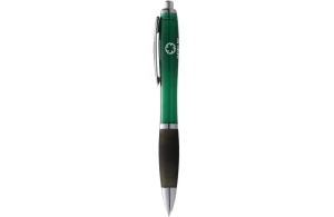 Stylo publicitaire Nash bouton à corps en couleur et grip noir