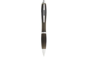 Stylo publicitaire Nash bouton à corps en couleur et grip noir