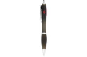 Stylo publicitaire Nash bouton à corps en couleur et grip noir