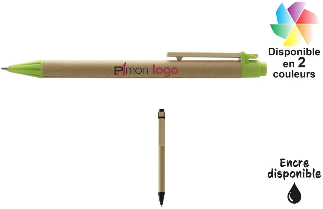 Crayon de bois écologique et gomme couleur publicitaire personnalisé