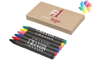 Boite de crayons de couleur personnalisée 6 pièces 