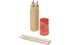Boite de 6 crayons de couleur avec taille-crayon