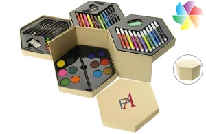 Boite de coloriage en bois set de 52 pièces