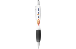 Stylo publicitaire Nash à corps blanc et grip coloré