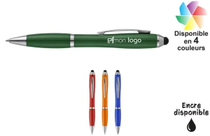 Stylet stylo bille avec corp et grip coloré Nash publicitaire personnalisé 
