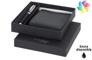 Parure de stylo bille personnalisée coffret cadeau avec portefeuille 