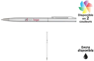 Stylo en aluminium brillant lustré à mécanisme de torsion Slim