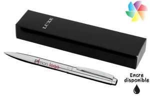 Parure de stylo bille premium chrome brillant Cepheus