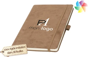 Cahier A5 publicitaire personnalisé imitation daim Carbony 